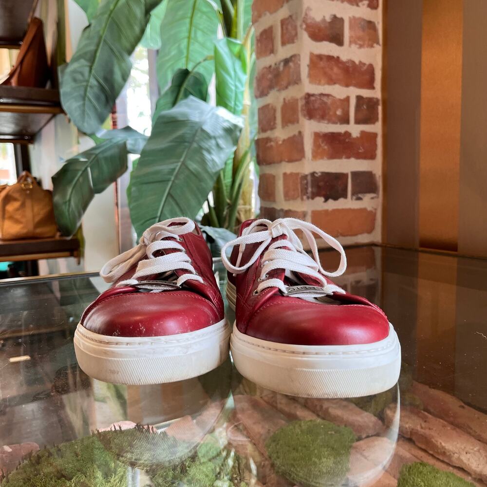 GUCCI Red Leather Mens Sneakers 10(10.5US) - Picture 6 of 10
